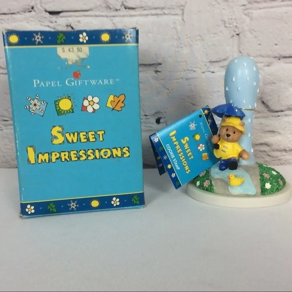 Sweet Impressions Cookie Stamp Bear w/Umbrella Baking Birthday Party Baby Shower